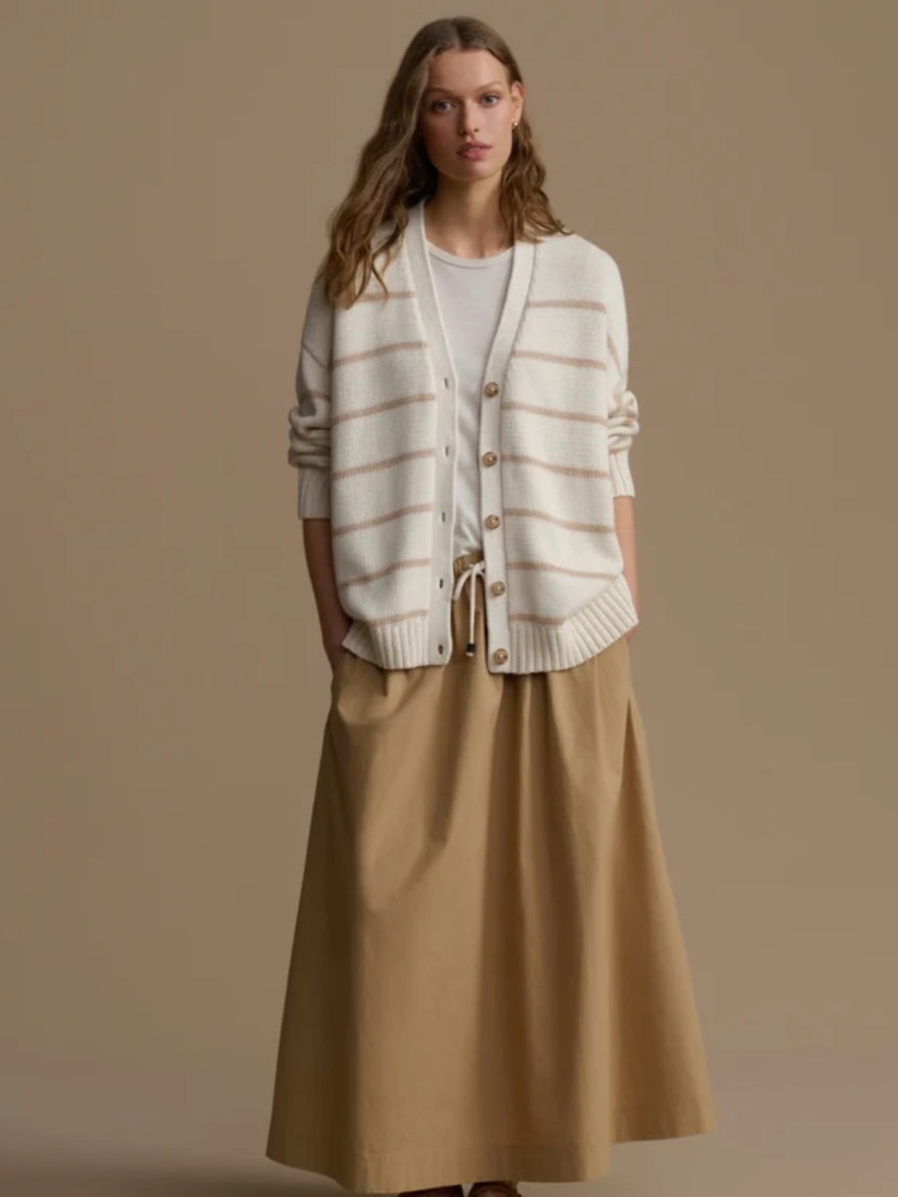 {NWT} Jenni Kayne Chloe Cardigan in Ivory/Oat Stripe - XS